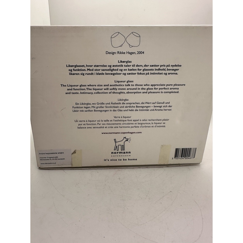 Normann Copenhagen Rocking Liqueur Cognac Whiskey Glasses Rikke Hagen Set 2 NIB - Picture 4 of 5